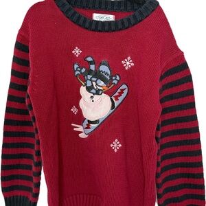 ❄️ Cherokee Kids Snowboarding Snowman Sweater – Size 6X – Winter Holiday Knit